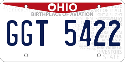 OH license plate GGT5422