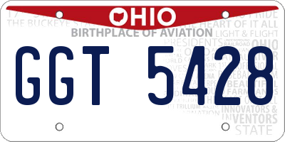 OH license plate GGT5428