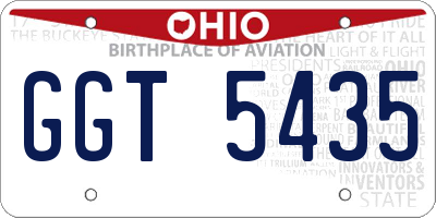 OH license plate GGT5435