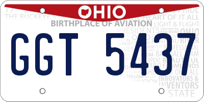 OH license plate GGT5437