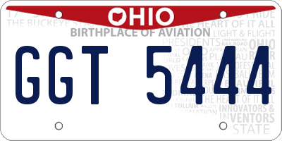 OH license plate GGT5444