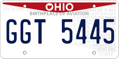 OH license plate GGT5445