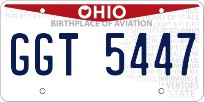 OH license plate GGT5447