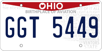 OH license plate GGT5449