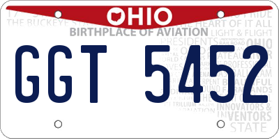 OH license plate GGT5452