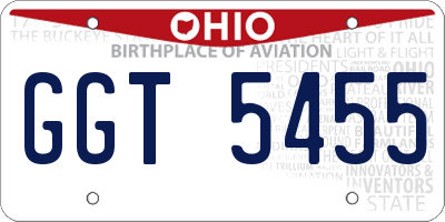 OH license plate GGT5455