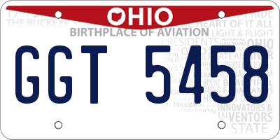 OH license plate GGT5458
