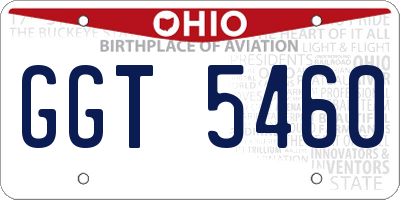 OH license plate GGT5460