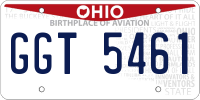OH license plate GGT5461