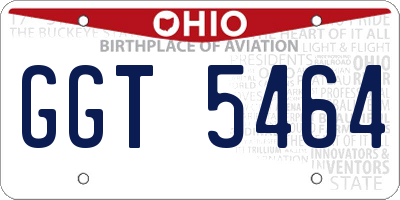 OH license plate GGT5464