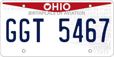 OH license plate GGT5467