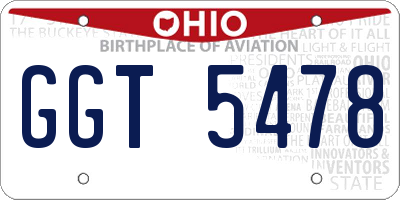 OH license plate GGT5478