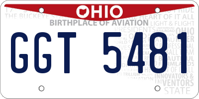 OH license plate GGT5481