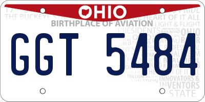 OH license plate GGT5484