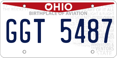 OH license plate GGT5487