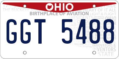 OH license plate GGT5488