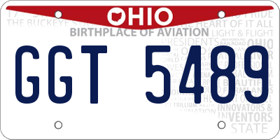 OH license plate GGT5489
