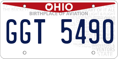 OH license plate GGT5490