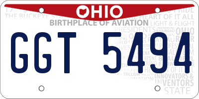 OH license plate GGT5494