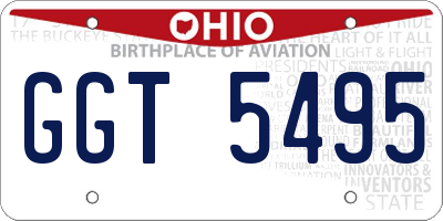 OH license plate GGT5495