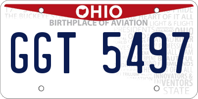 OH license plate GGT5497