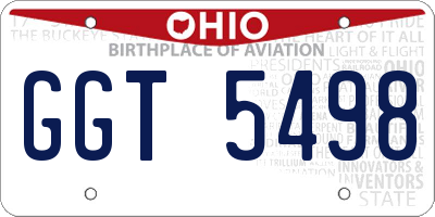 OH license plate GGT5498