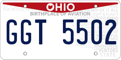 OH license plate GGT5502