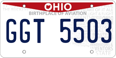 OH license plate GGT5503