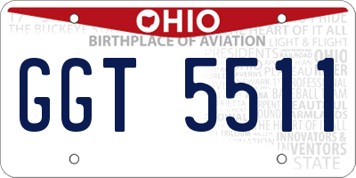OH license plate GGT5511