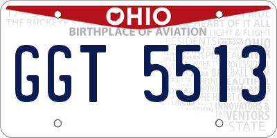 OH license plate GGT5513