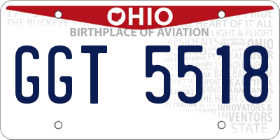 OH license plate GGT5518