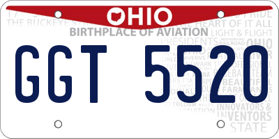 OH license plate GGT5520