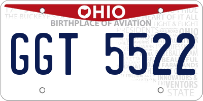 OH license plate GGT5522