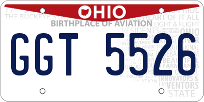 OH license plate GGT5526