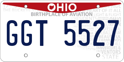 OH license plate GGT5527