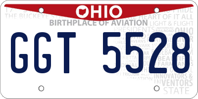 OH license plate GGT5528
