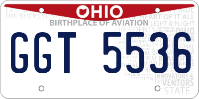 OH license plate GGT5536