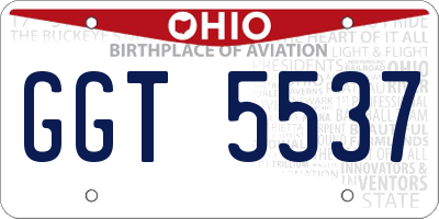 OH license plate GGT5537