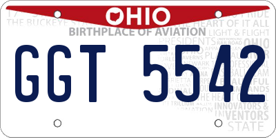 OH license plate GGT5542