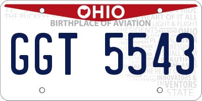 OH license plate GGT5543