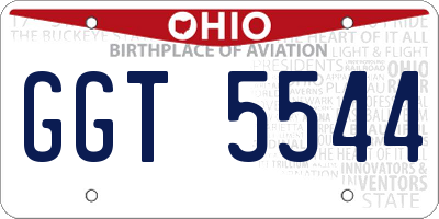 OH license plate GGT5544