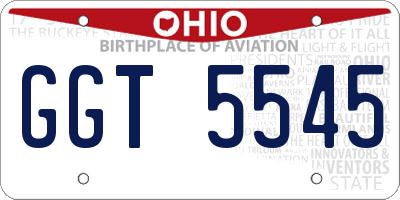 OH license plate GGT5545