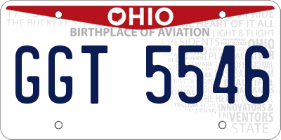 OH license plate GGT5546
