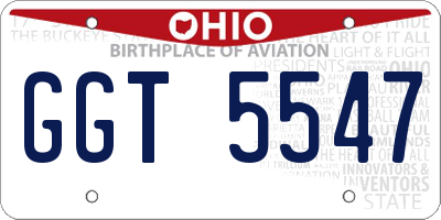 OH license plate GGT5547