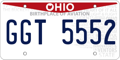 OH license plate GGT5552