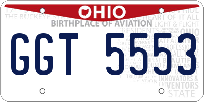 OH license plate GGT5553