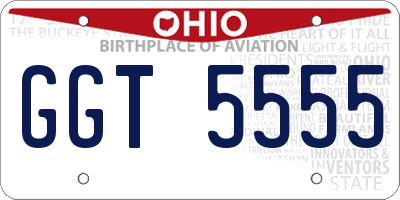 OH license plate GGT5555