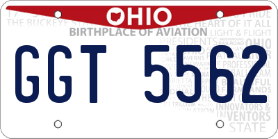 OH license plate GGT5562