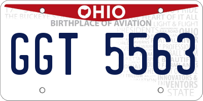 OH license plate GGT5563
