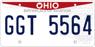 OH license plate GGT5564